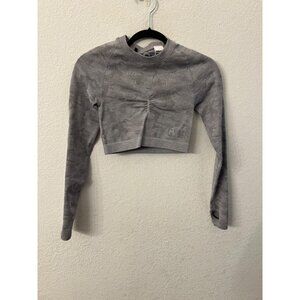 Gymshark adapt camouflage long sleeve athletic crop top women size medium